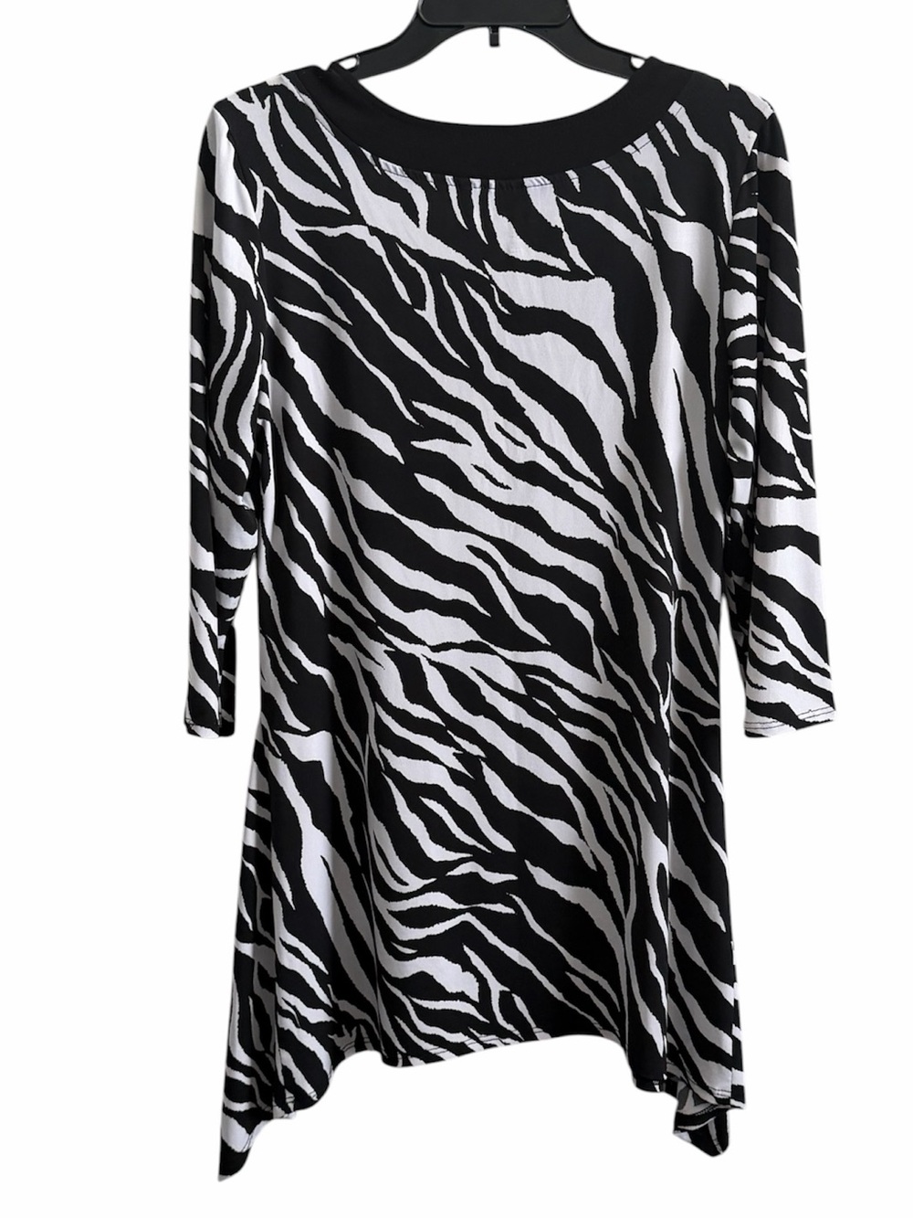 Frank Lyman Design Black & White Zebra-Print Blouse - Picture 4 of 5